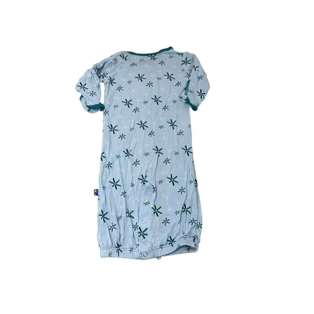 Kickee‎ Pants 100% Bamboo 0-3 Months Baby Sleep Dress Gown Soft Snowflakes